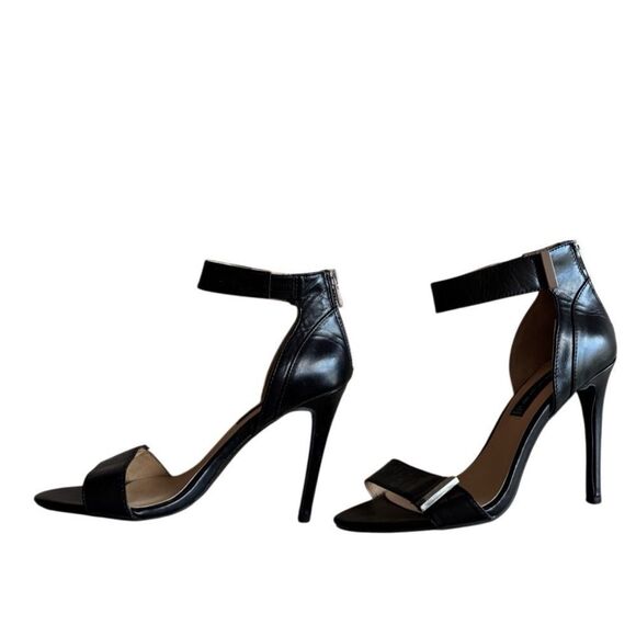 Steven by Steve Madden Women's Black Ankle Strap Open Toed Heel Sandals Size 8 - Picture 8 of 9